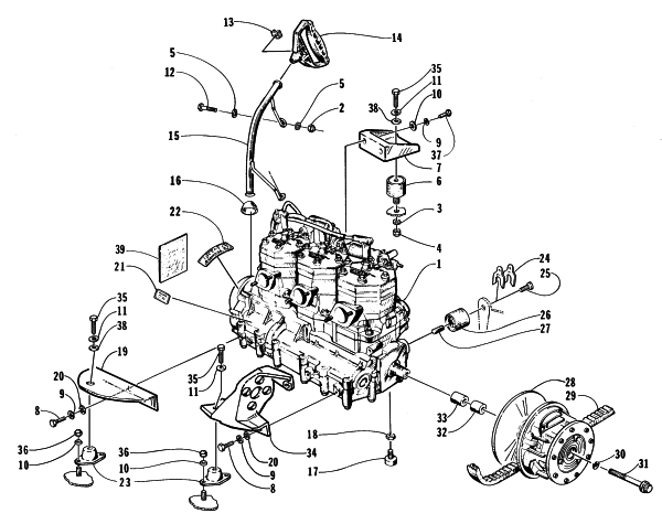 Parts Diagram for Arctic Cat 1998 PANTERA 800 SNOWMOBILE ENGINE AND RELATED PARTS