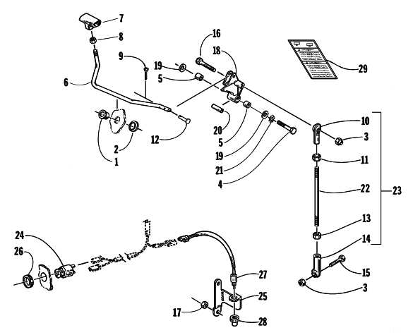 Parts Diagram for Arctic Cat 1998 COUGAR DELUXE SNOWMOBILE REVERSE SHIFT LEVER ASSEMBLY
