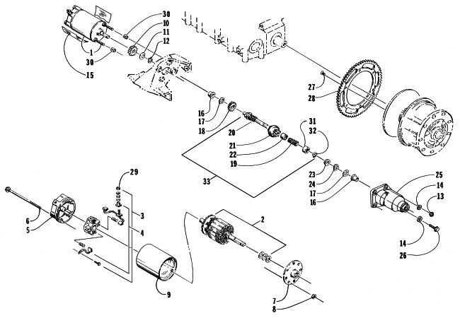Parts Diagram for Arctic Cat 1998 PANTERA 800 SNOWMOBILE ELECTRIC START - STARTER MOTOR ASSEMBLY