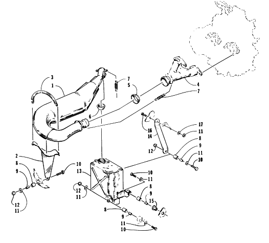 Parts Diagram for Arctic Cat 1998 PANTERA 580 SNOWMOBILE EXHAUST ASSEMBLY