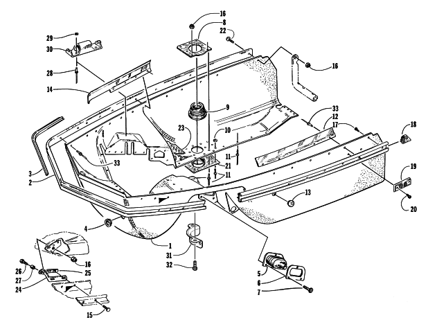 Parts Diagram for Arctic Cat 1998 PANTERA 580 SNOWMOBILE BELLY PAN ASSEMBLY