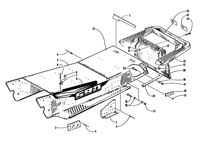 Parts Diagram for Arctic Cat 1998 EXT EFI DLX SNOWMOBILE TUNNEL AND REAR BUMPER