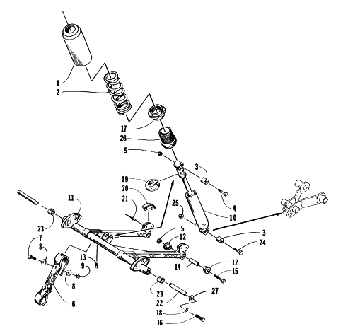 Parts Diagram for Arctic Cat 1999 JAG 440 SNOWMOBILE REAR SUSPENSION FRONT ARM ASSEMBLY