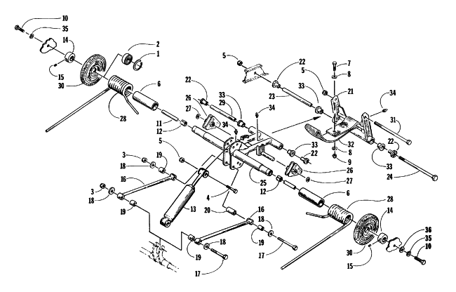 Parts Diagram for Arctic Cat 1999 JAG 440 SNOWMOBILE REAR SUSPENSION REAR ARM ASSEMBLY