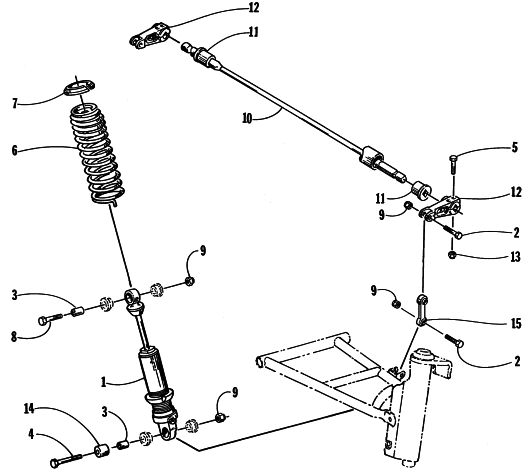 Parts Diagram for Arctic Cat 1998 THUNDERCAT SNOWMOBILE SHOCK ABSORBER AND SWAY BAR ASSEMBLY