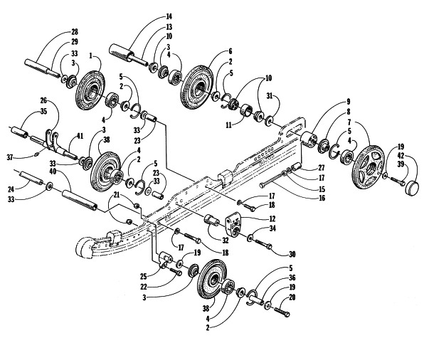 Parts Diagram for Arctic Cat 1998 ZRT 800 SNOWMOBILE IDLER WHEEL ASSEMBLY