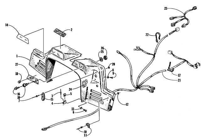 Parts Diagram for Arctic Cat 1998 EXT 580 EFI SNOWMOBILE CONSOLE, SWITCHES, AND WIRING ASSEMBLIES
