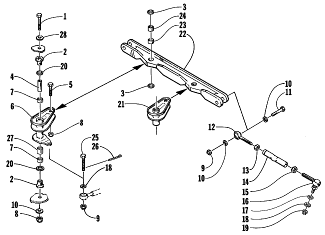 Parts Diagram for Arctic Cat 1998 POWDER SPECIAL 600 EFI SNOWMOBILE TIE ROD ASSEMBLY