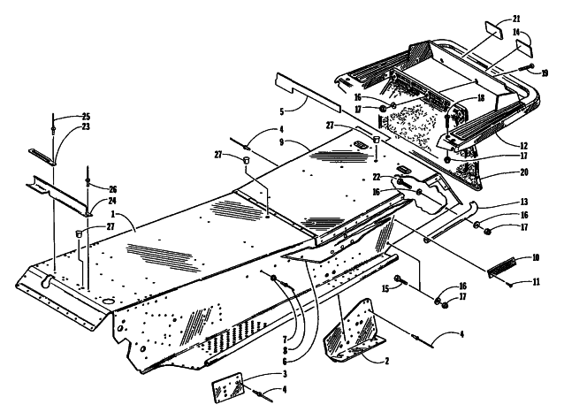 Parts Diagram for Arctic Cat 1998 ZR 600 (2ND RUN) SNOWMOBILE TUNNEL AND REAR BUMPER