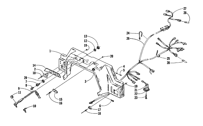 Parts Diagram for Arctic Cat 2000 BEARCAT WIDE TRACK SNOWMOBILE CONSOLE, SWITCHES, AND WIRING ASSEMBLIES