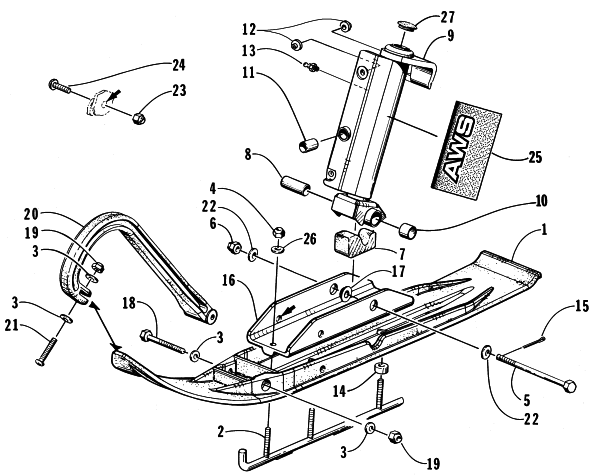 Parts Diagram for Arctic Cat 1998 THUNDERCAT MC SNOWMOBILE SKI AND SPINDLE ASSEMBLY (0603-668)