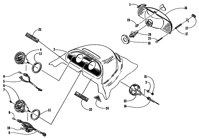 Parts Diagram for Arctic Cat 1998 THUNDERCAT SNOWMOBILE HEADLIGHT AND INSTRUMENTS