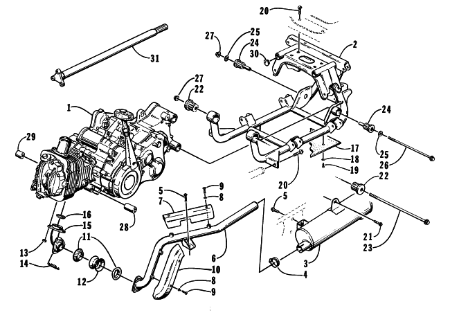 Parts Diagram for Arctic Cat 1999 300 4X4 ATV ENGINE AND RELATED PARTS