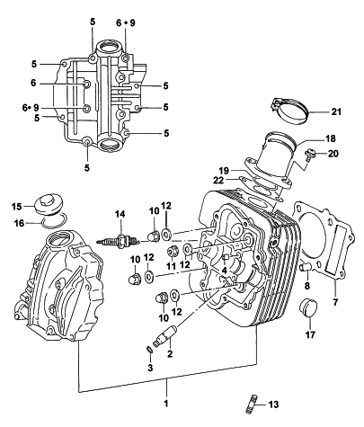 Parts Diagram for Arctic Cat 1999 300 4X4 ATV CYLINDER HEAD ASSEMBLY