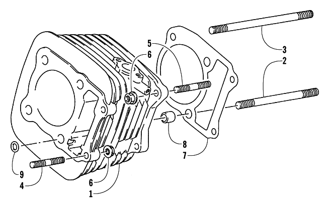 Parts Diagram for Arctic Cat 2000 250 2X4 () ATV CYLINDER ASSEMBLY