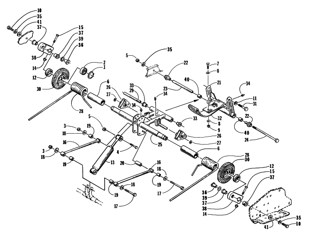 Parts Diagram for Arctic Cat 1998 POWDER SPECIAL 600 EFI SNOWMOBILE REAR SUSPENSION REAR ARM ASSEMBLY