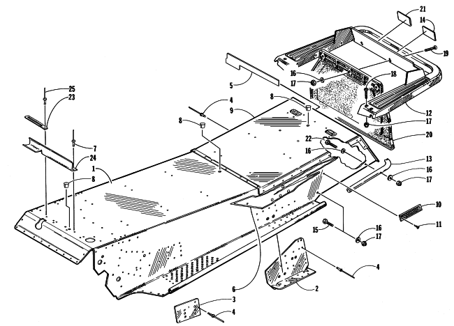 Parts Diagram for Arctic Cat 1998 ZL 440 SNOWMOBILE TUNNEL AND REAR BUMPER