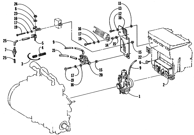 Parts Diagram for Arctic Cat 1998 ZR 440 SNOWMOBILE CARBURETOR AND FUEL PUMP ASSEMBLY