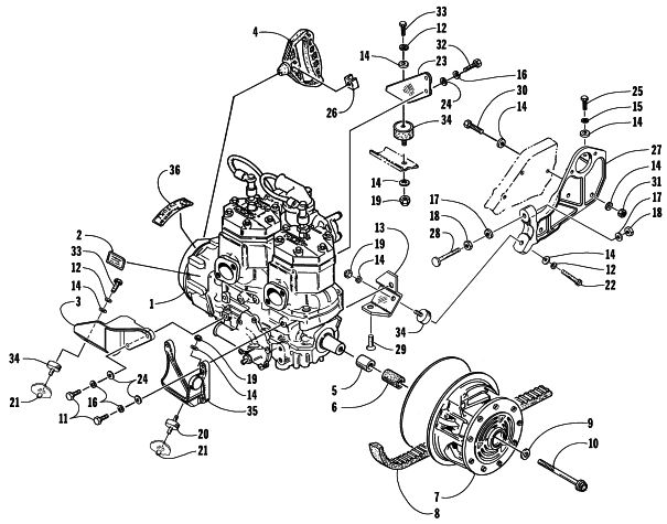 Parts Diagram for Arctic Cat 1998 ZR 440 SNOWMOBILE ENGINE AND RELATED PARTS