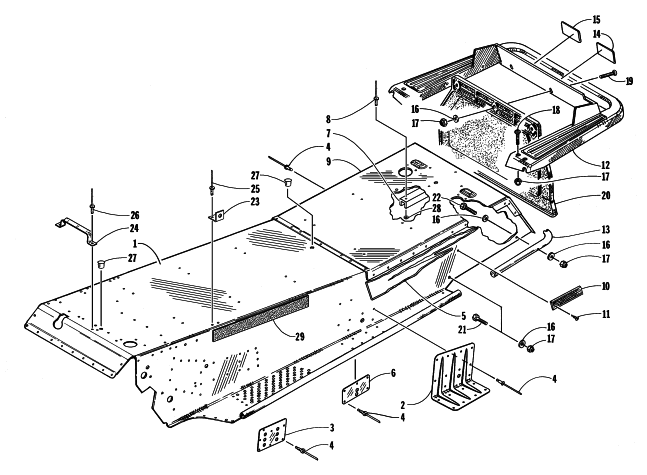 Parts Diagram for Arctic Cat 1998 ZR 440 SNO-PRO SNOWMOBILE TUNNEL AND REAR BUMPER