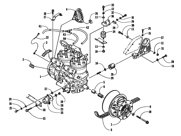 Parts Diagram for Arctic Cat 1998 ZR 440 SNO-PRO SNOWMOBILE ENGINE AND RELATED PARTS