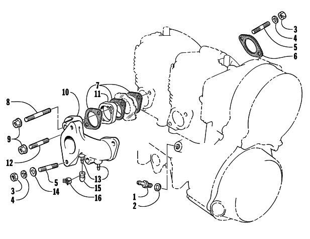 Parts Diagram for Arctic Cat 2000 PANTHER 340 SNOWMOBILE INTAKE MANIFOLD