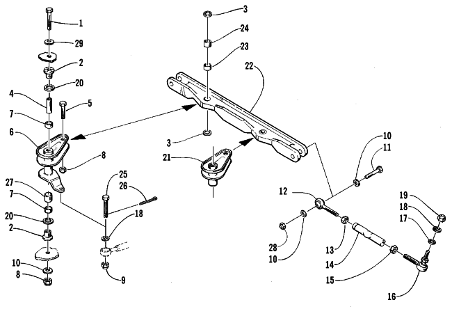 Parts Diagram for Arctic Cat 1999 PANTHER 440 SNOWMOBILE TIE ROD ASSEMBLY