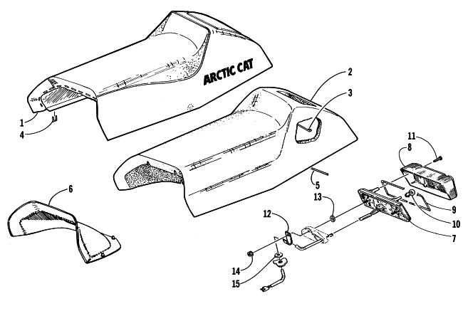 Parts Diagram for Arctic Cat 2000 ZL 600 EFI SNOWMOBILE SEAT AND TAILLIGHT ASSEMBLY