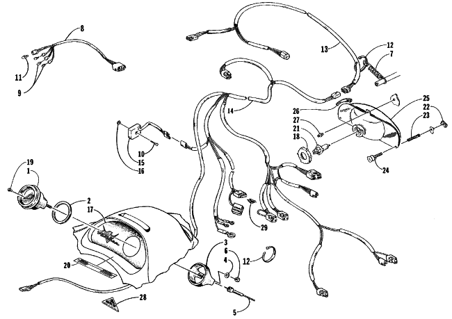 Parts Diagram for Arctic Cat 1999 PANTHER 340 SNOWMOBILE INSTRUMENTS AND WIRING ASSEMBLIES