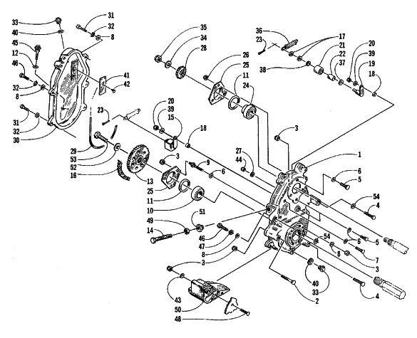 Parts Diagram for Arctic Cat 1999 ZL 600 EFI S/N 9915688 AND UP SNOWMOBILE DRIVE/DROPCASE ASSEMBLY