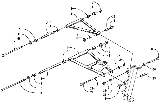 Parts Diagram for Arctic Cat 2000 POWDER SPECIAL 2K SNOWMOBILE A-ARM ASSEMBLY