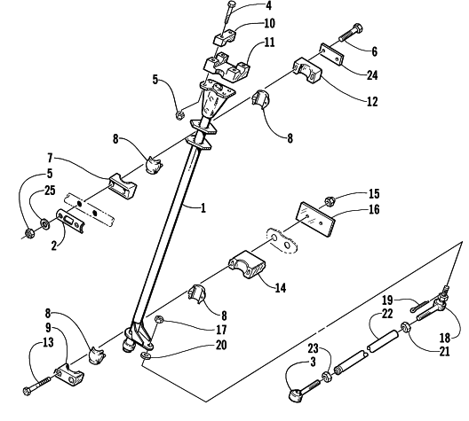 Parts Diagram for Arctic Cat 2000 ZL 500 () SNOWMOBILE STEERING POST ASSEMBLY