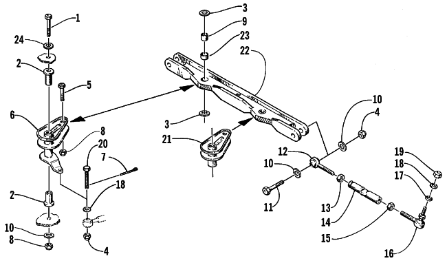 Parts Diagram for Arctic Cat 1999 PANTHER 550 SNOWMOBILE TIE ROD ASSEMBLY