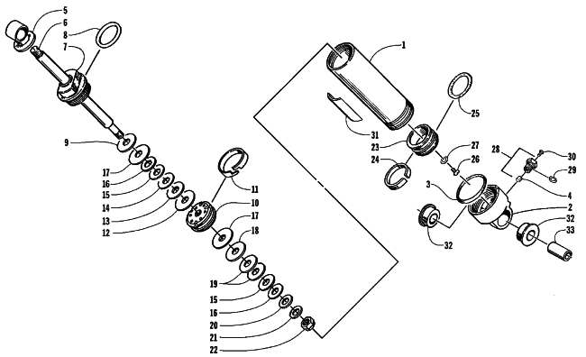 Parts Diagram for Arctic Cat 1999 ZR 700 SNOWMOBILE REAR SUSPENSION FRONT ARM SHOCK ABSORBER