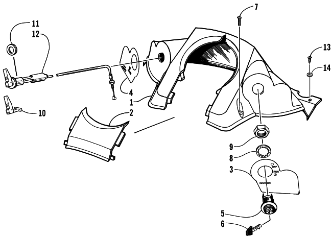 Parts Diagram for Arctic Cat 2000 THUNDER SNOWMOBILE CONSOLE AND SWITCH ASSEMBLY