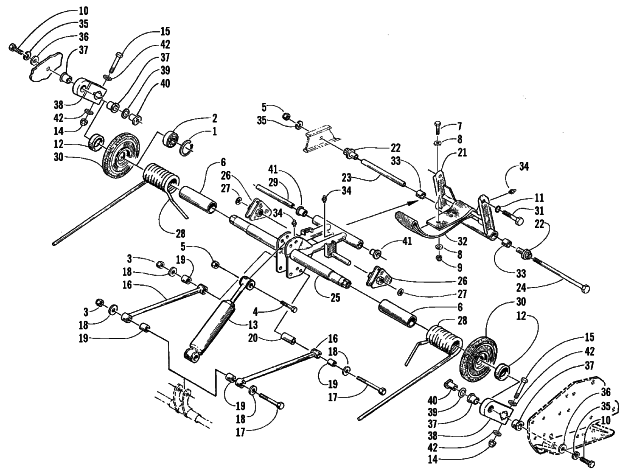 Parts Diagram for Arctic Cat 1999 TRIPLE TOURING SNOWMOBILE REAR SUSPENSION REAR ARM ASSEMBLY