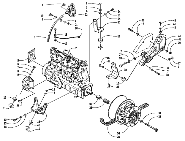 Parts Diagram for Arctic Cat 1999 TRIPLE TOURING SNOWMOBILE ENGINE AND RELATED PARTS