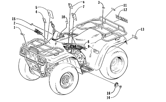 Parts Diagram for Arctic Cat 1998 500 4X4 ATV DECALS