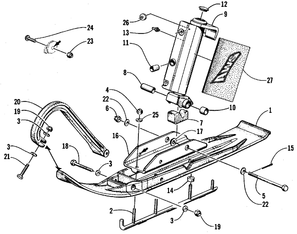 Parts Diagram for Arctic Cat 1999 THUNDERCAT MC SNOWMOBILE SKI AND SPINDLE ASSEMBLY