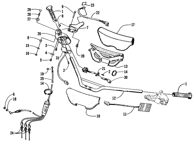 Parts Diagram for Arctic Cat 2000 ZRT 600 () SNOWMOBILE HANDLEBAR AND CONTROLS