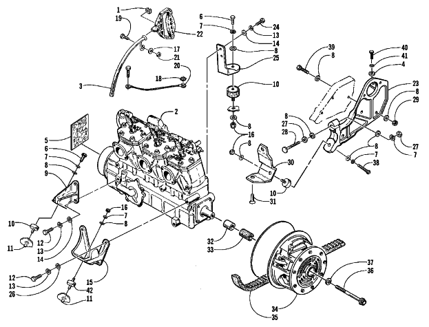 Parts Diagram for Arctic Cat 1999 ZRT 600 SNOWMOBILE ENGINE AND RELATED PARTS