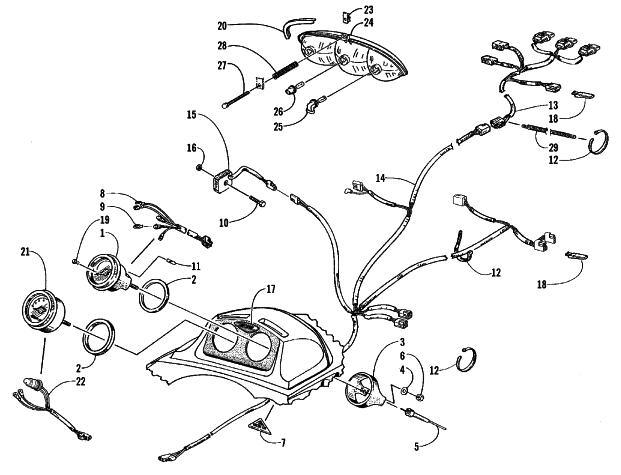 Parts Diagram for Arctic Cat 1999 ZR 600 EFI LE SNOWMOBILE HEADLIGHT, INSTRUMENTS, AND WIRING ASSEMBLIES