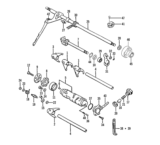 Parts Diagram for Arctic Cat 2002 400 4x4 MANUAL TRANSMISSION () ATV GEAR SHIFTING ASSEMBLY
