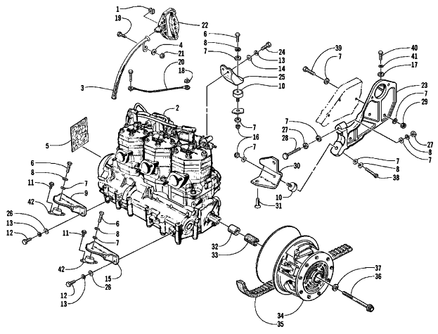 Parts Diagram for Arctic Cat 1999 ZRT 800 SNOWMOBILE ENGINE AND RELATED PARTS