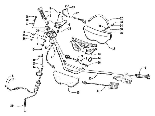 Parts Diagram for Arctic Cat 1999 POWDER SPECIAL 700 LE SNOWMOBILE HANDLEBAR AND CONTROLS