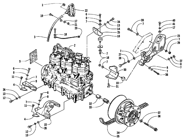 Parts Diagram for Arctic Cat 1999 PANTERA 800 SNOWMOBILE ENGINE AND RELATED PARTS