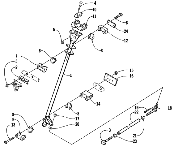 Parts Diagram for Arctic Cat 1999 PANTERA 800 SNOWMOBILE STEERING POST ASSEMBLY