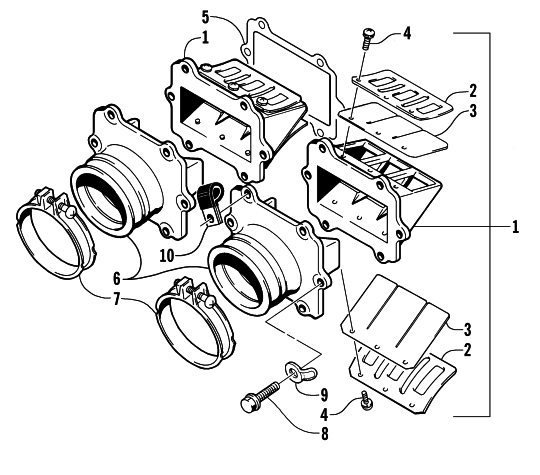 Parts Diagram for Arctic Cat 2000 ZR 600 SNOWMOBILE REED VALVE ASSEMBLY