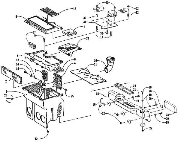 Parts Diagram for Arctic Cat 1999 TRIPLE TOURING SNOWMOBILE AIR SILENCER ASSEMBLY