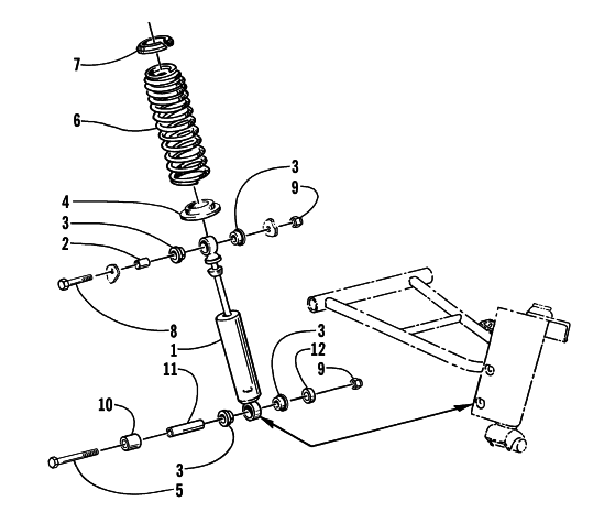 Parts Diagram for Arctic Cat 1999 Z 370 SNOWMOBILE SHOCK ABSORBER ASSEMBLY